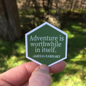 Aviatrix Amelia Earhart Adventure Worthwhile quote sticker