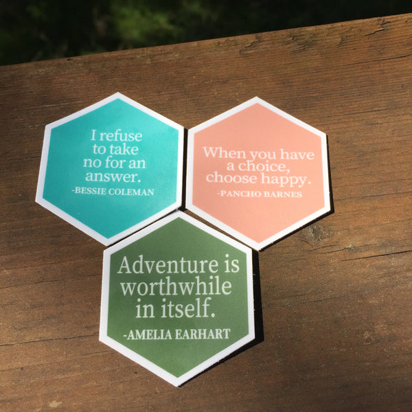 Aviatrix Pancho Barnes Choose Happy quote sticker