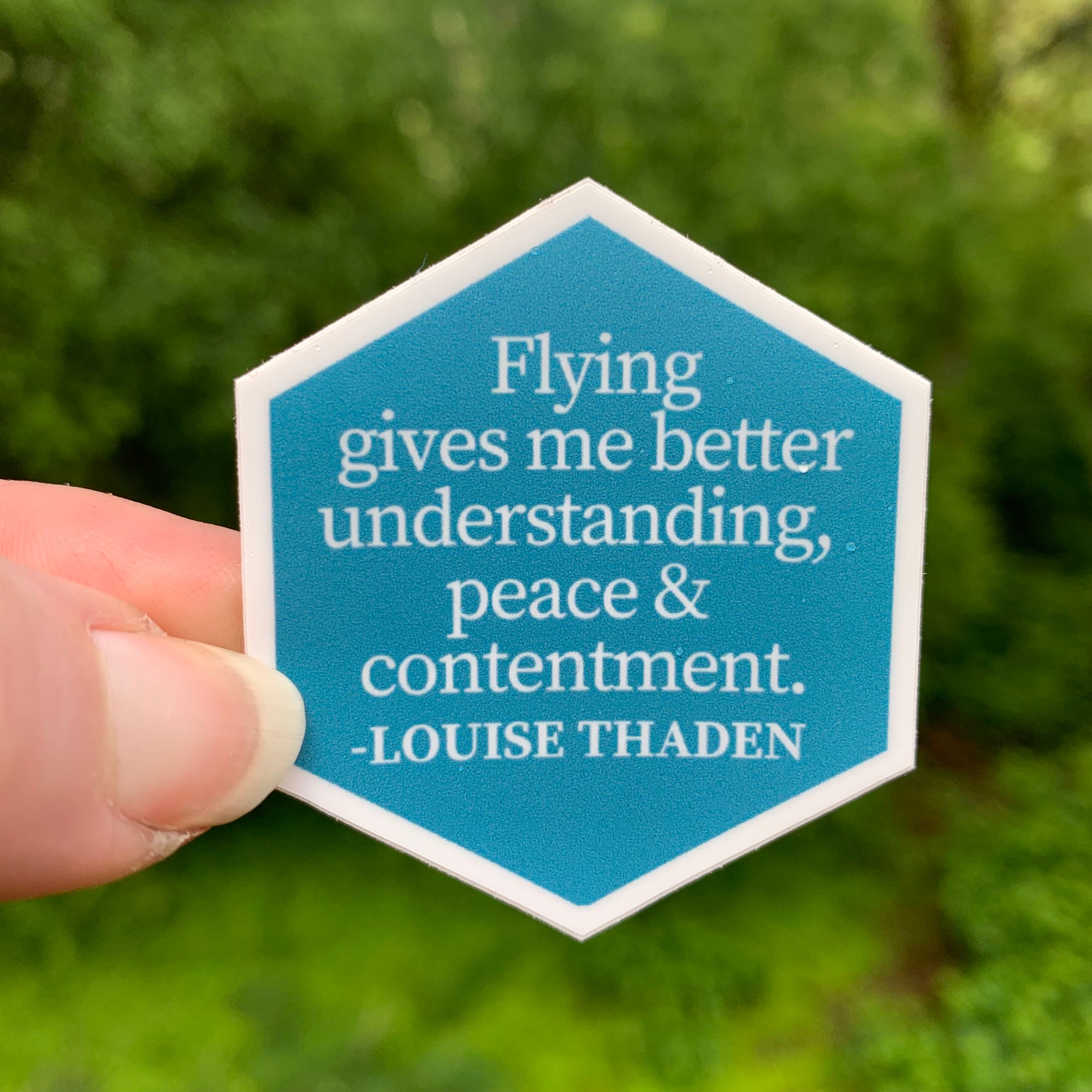 Aviatrix Louise Thaden Flying quote sticker